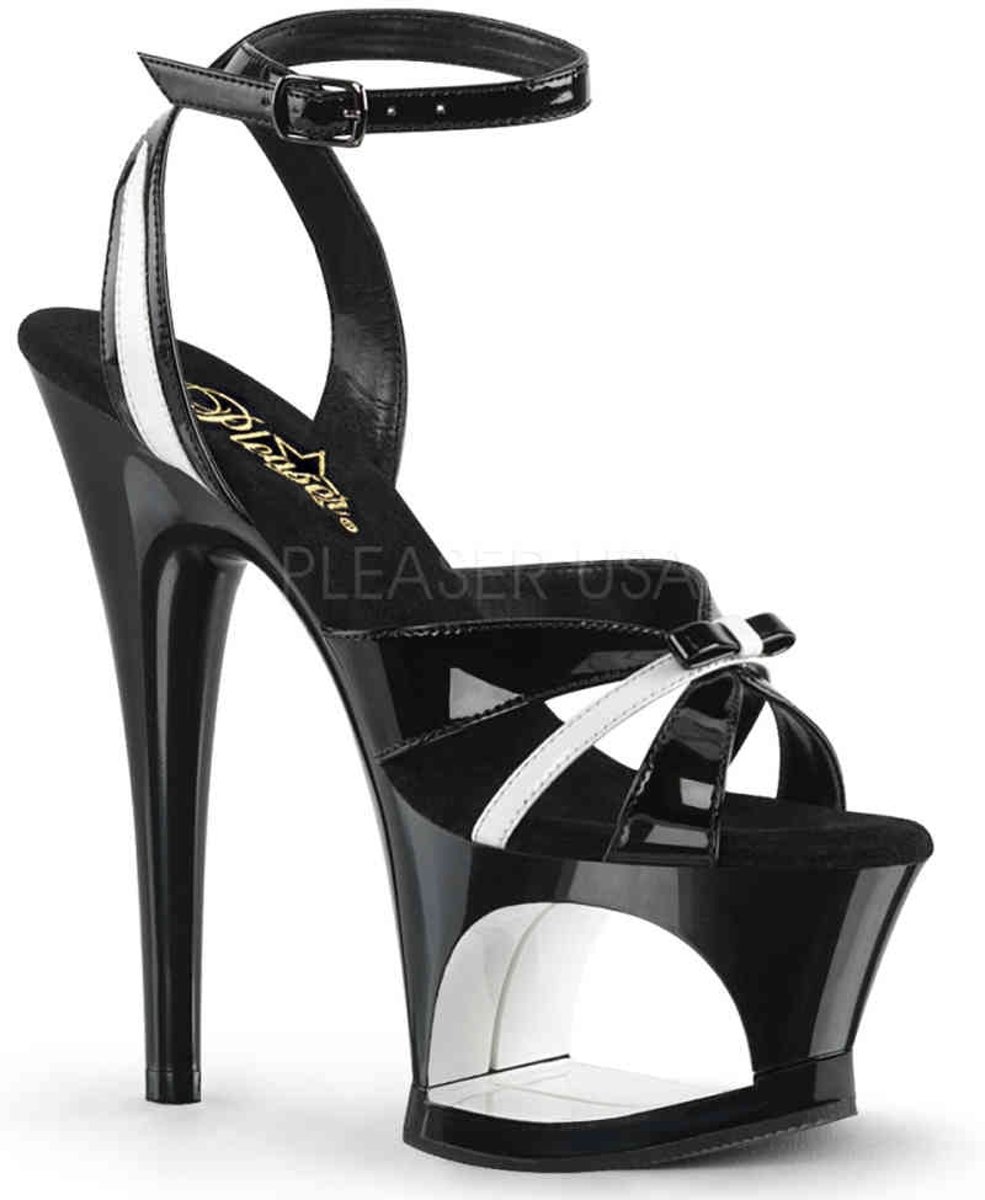 EU 35 = US 5 | MOON-728 | 7 Heel, 2 3/4 Cut-Out PF Wrap Around Ankle Strap Sandal